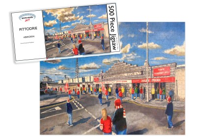 Pittodrie Stadium 'Going to the Match' Fine Art Jigsaw Puzzle - Aberdeen FC